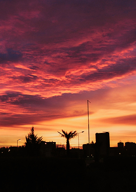Colorful Sunset in Spain