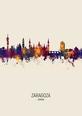 Zaragoza Spain Skyline