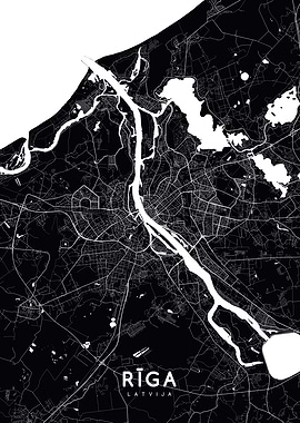 Riga map black