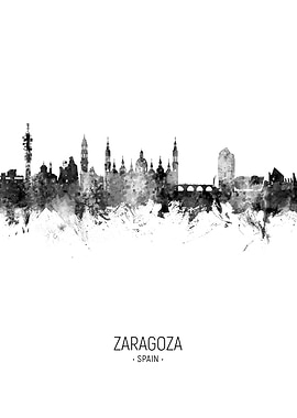 Zaragoza Spain Skyline