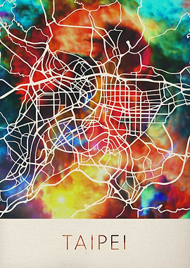 Taipei Watercolor Map