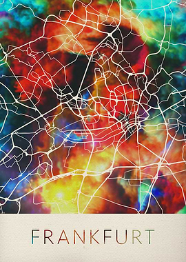 Frankfurt Watercolor Map