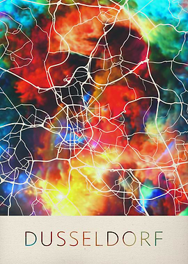Dusseldorf Watercolor Map
