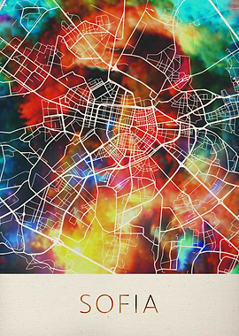 Sofia Watercolor Map