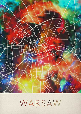 Warsaw Watercolor Map