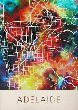 Adelaide Watercolor Map