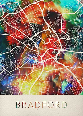 Bradford Watercolor Map