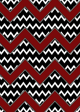 Black White Red Chevrons