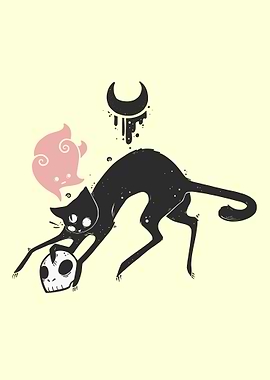 Black Cat With Ghost