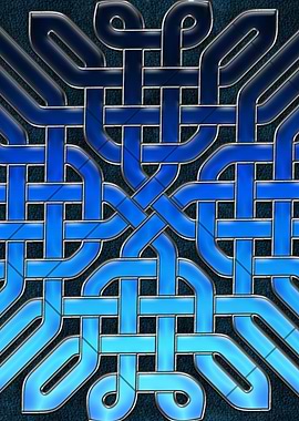 Blue Celtic Knot Ice Glass