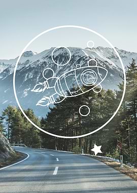 Astronaut with rocket