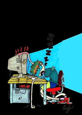 Sleeping Sam on computer