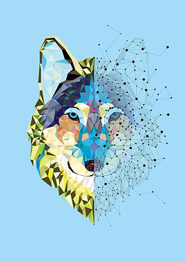 Wolf head in geometric