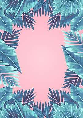 Tropical leaves mirrored