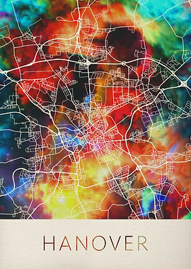 Hanover Watercolor Map
