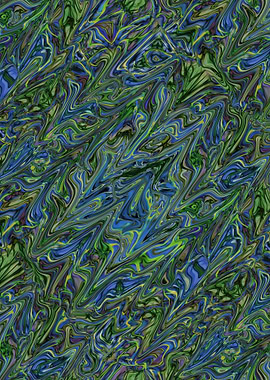 Blue Green Liquid Marbling