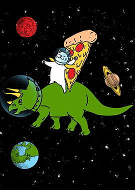 Cat Pizza Dinosaur