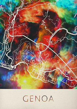 Genoa Watercolor City Map