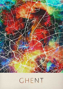 Ghent Watercolor City Map
