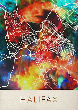 Halifax Watercolor Map