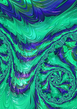 Blue Green Liquid Stripes