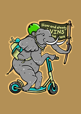 Elelpant Riding a scooter