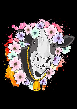 Cow Floral Farm Animal