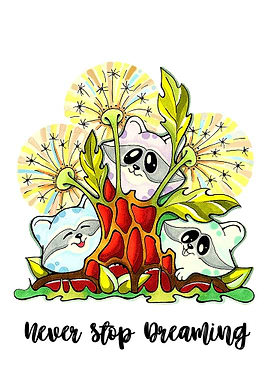 Raccoons in Dandellions