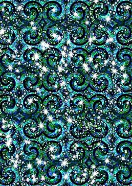 Blue Ice Sparkle Swirls