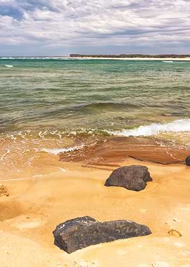 Two Rocks On A Beach