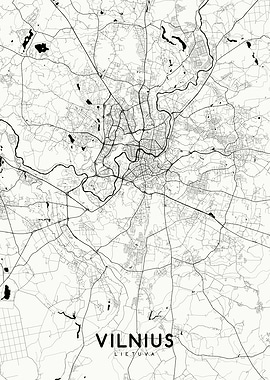 Vilnius map white