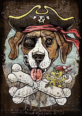 Pirate Beagle Yellow Bird