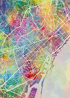 Barcelona Spain Map