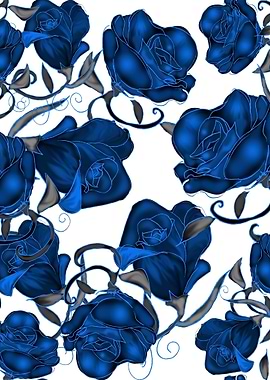 Blue Roses Drawing