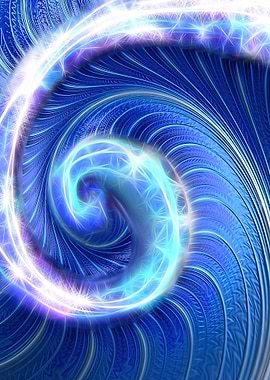 Blue Sparkle Fractal Wave