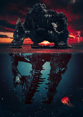 Dinosaur Skull Island Sea