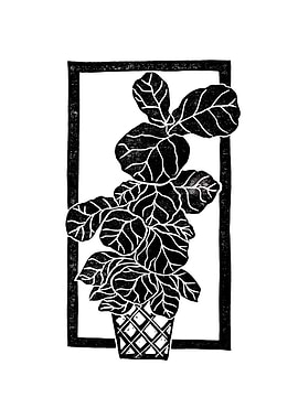 Fiddle Leaf Fig BlockPrint