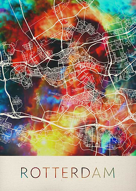Rotterdam Watercolor Map