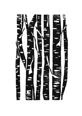 Woodcut Birches