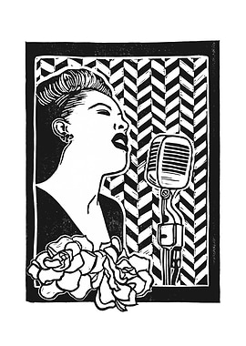 Lady Day BlockPrint