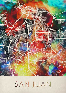 San Juan Watercolor Map