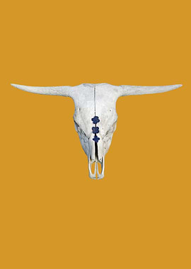 Mustard Yellow Cow Skull