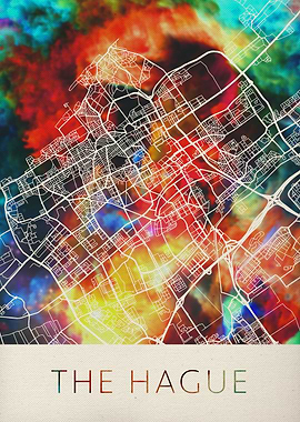 The Hague Watercolor Map