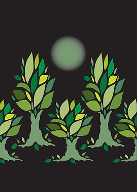 Full moon in dark wood