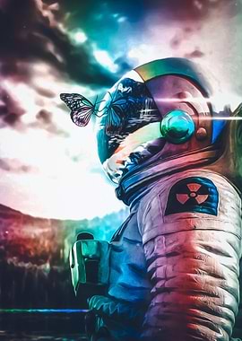 Astronaut cosmic butterfly