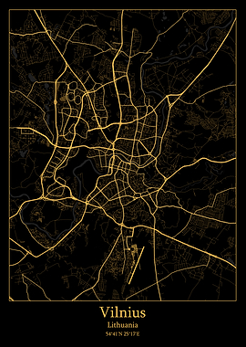 Vilnius Lithuania map