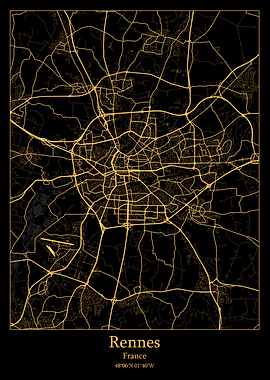 Rennes France map