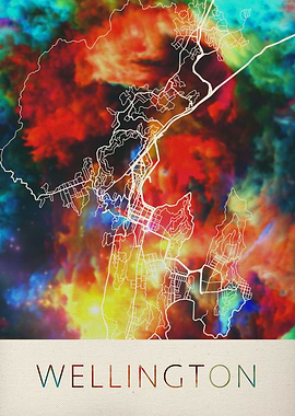 Wellington Watercolor Map