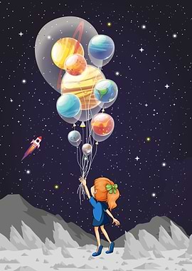 A little dreamer in space