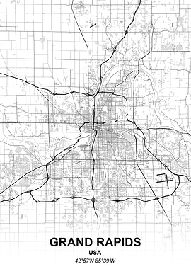 Grand Rapids USA city map